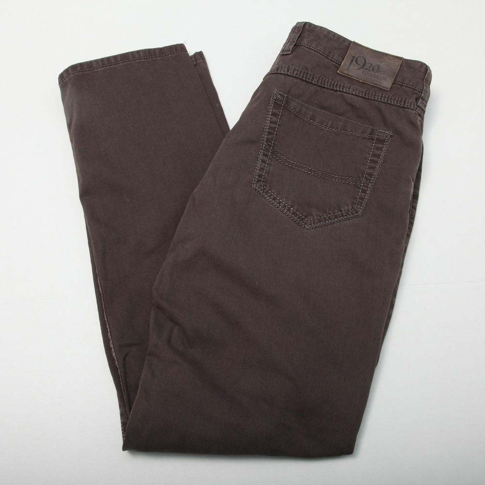 Gardeur Nevio Men's Brown Cotton Blend Stretch Straight Leg Pants Size 36/32